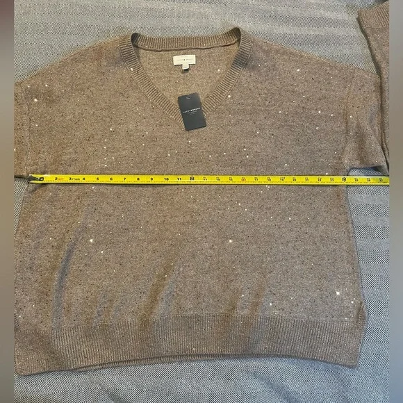 NWT Lucky Brand Gold V-Neck Sweater XL - Picture 10 of 13